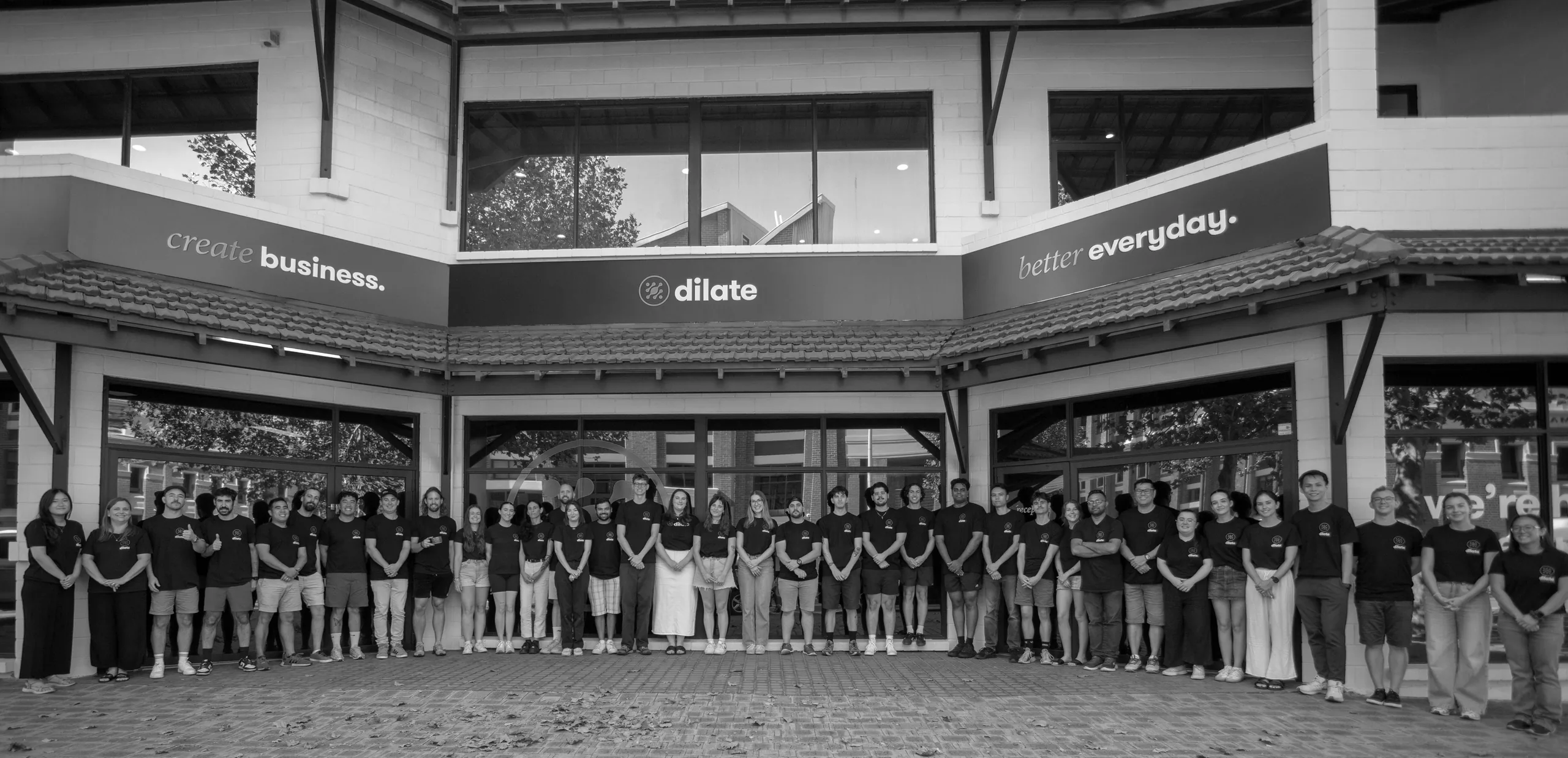 The Dilate team gathered outside the Fremantle office